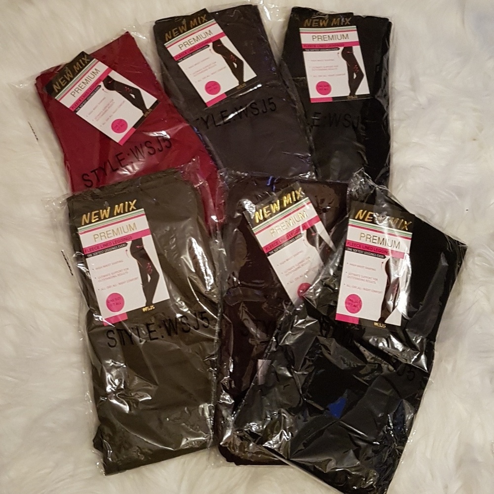 Hi Waist Fleece Lined Leggings Berry - Picture 4 of 8